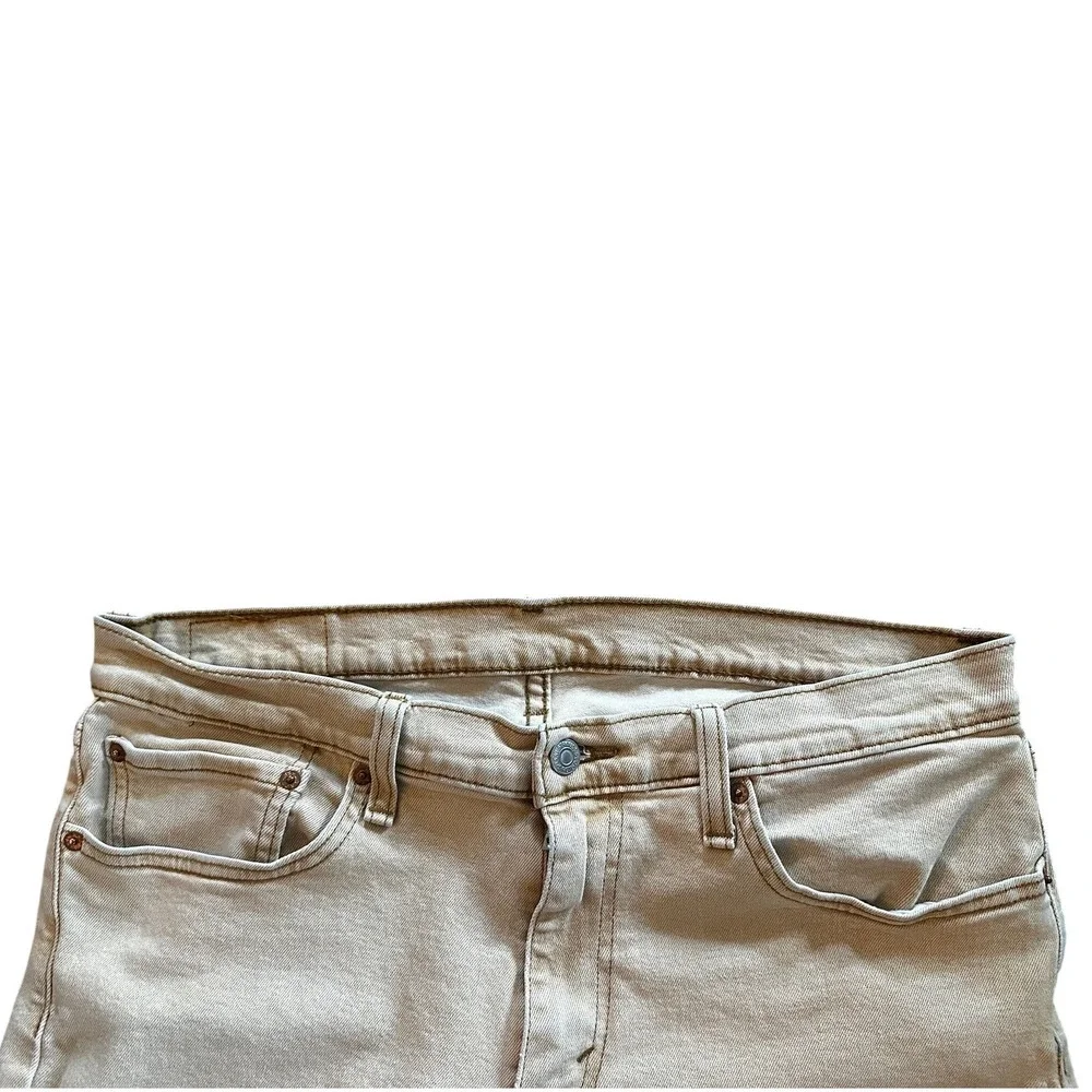 Levis 511 Slim Fit Jeans Khaki Tan Light Brown Stretch‎ Denim Mens 36x30